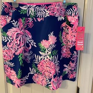 NWT Lilly Pulitzer Monica Luxletic Golf Skort in Oyster Bay Navy UPF 50+